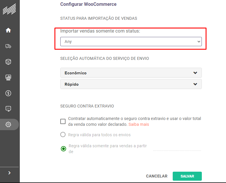 Filtros e configurações finais